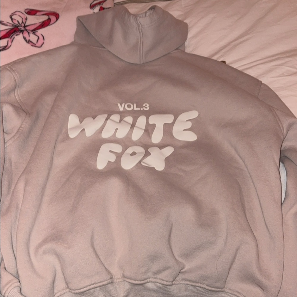 White Fox Gray Hoodie